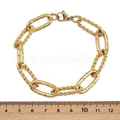 Bracelets à chaîne trombone en acier inoxydable 304 pour femmes et hommes&nbsp;BJEW-Z143-24G