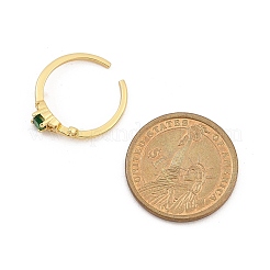 Offene Manschettenfingerringe aus Messing mit Mikropflaster und Zirkonia für Damen&nbsp;RJEW-M028-104G