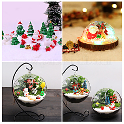 20 pièces 20 styles décorations d'affichage à la maison en plastique de noël&nbsp;DJEW-GF0001-09