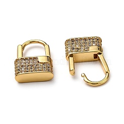 Boucles d'oreilles huggie huggie en laiton micro pave clair&nbsp;EJEW-H121-17G