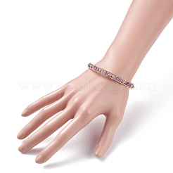 Rundes natürliches Amethyst-Perlenarmband&nbsp;BJEW-TA00038-02