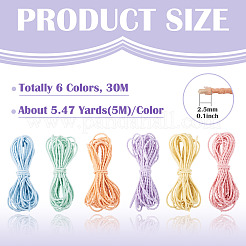 Cordones elásticos de poliéster de 30 m y 6 colores&nbsp;EC-TA0001-07C