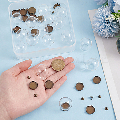 DIY-Sets zur Herstellung runder Anhänger aus Messing und Glas&nbsp;DIY-GO0002-24