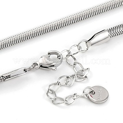 Collane a catena piatta con ciondolo a forma di cuore in acciaio inossidabile 304 per donna&nbsp;NJEW-U012-01P