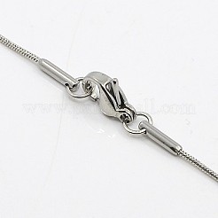 Collar de cadena de espiga resistente al deslustre para hombres&nbsp;NJEW-F027-16-1mm