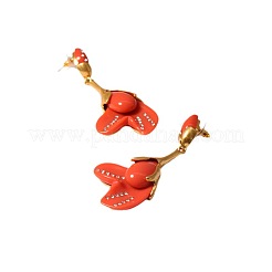Ohrstecker mit Blumenmotiv aus Messing und Harz&nbsp;FS-WG7DC82-01