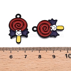 Anhänger aus Emaille mit Sprühfarbe für Halloween-Motive&nbsp;ENAM-T020-09K