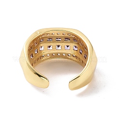 Anillo de puño abierto con varias líneas de circonita cúbica&nbsp;RJEW-P035-08G
