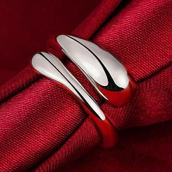 Echte platinierte verstellbare Messing-Fingerringe für Frauen&nbsp;RJEW-BB07574-C