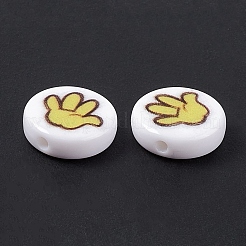 Perles acryliques imprimés opaques&nbsp;SACR-F004-01B