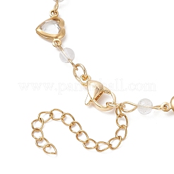 Bracelets à breloques en acier inoxydable et verre en forme de cœur&nbsp;BJEW-JB12656-02
