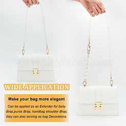 2 ensemble de sangles de sac en cuir PU et en plastique ABS rond imitation perle&nbsp;FIND-WR0009-23B