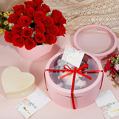 2 Stück 2 Größen flache runde Kartonpapier-Blumen-Organizer-Paketboxen&nbsp;CON-BC0007-79C