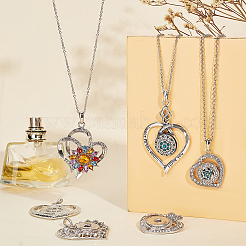 6 stücke 6 stil herz legierung strass hängen snap basis große anhänger&nbsp;ALRI-PH0001-29