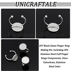 DIY-Set zur Herstellung von Fingerringen mit blanker Kuppel&nbsp;DIY-UN0004-18B