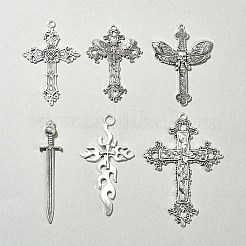 6 pièces 6 styles pendentifs croix en alliage de style tibétain&nbsp;FIND-FS0002-57
