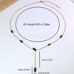Halsketten aus Edelstahl und schwarzem&nbsp;UV0910