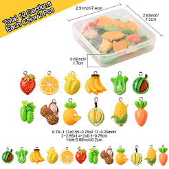 Colgantes de resina opaca 24pcs 12 estilos&nbsp;RESI-FS0002-07