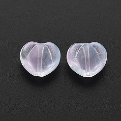 Perles de verre peintes par pulvérisation transparentes deux tons&nbsp;GLAA-T022-24-C04