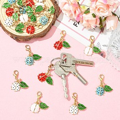 20 pièces 4 couleurs alliage émail pendentif décorations&nbsp;HJEW-YW00430