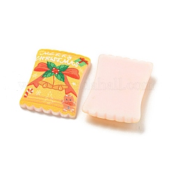 Cabujones decodificados de resina opaca con tema navideño&nbsp;CRES-B022-03E