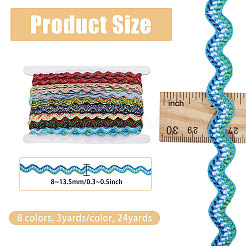 24 Yard (ca. [91] cm) Polyester-Wellenfransenborte in 8 Farben&nbsp;OCOR-GL0001-43