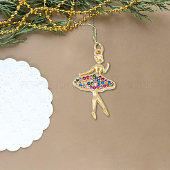 4pcs 2 colores latón micro pave colgantes de circonita cúbica&nbsp;KK-DC0003-39