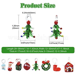 8 Stück 8 Stile Weihnachtsthemen handgefertigte Bunte Malerei-Anhänger&nbsp;LAMP-CJ0002-68