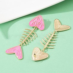 Esmalte de aleación colgante aretes&nbsp;EJEW-Z140-01G