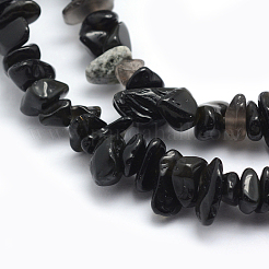 Natürlichen Obsidian Perlen Stränge&nbsp;G-P332-25A-1