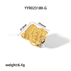 1 paire de boucles d'oreilles manchettes rectangulaires texturées vintage françaises en acier inoxydable 304&nbsp;LR2156-3