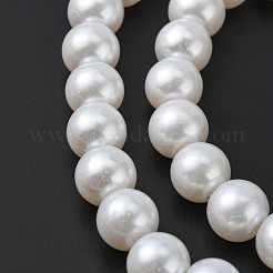 Weiße Glasperle runde lose Perlen für Schmuck Halskette Handwerk&nbsp;X-HY-10D-B01