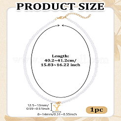 Colliers avec pendentifs en acier inoxydable et perles d'imitation&nbsp;NJEW-LP0001-51Y-G