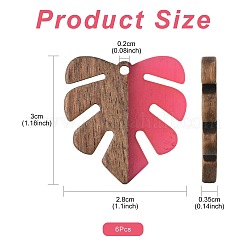 6 colgante de resina y madera de nogal.&nbsp;RESI-FS0002-21