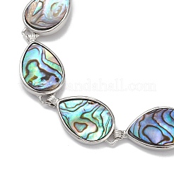 Bracciali con catena a maglie in conchiglia di abalone naturale/conchiglia di paua&nbsp;BJEW-E077-01P-05