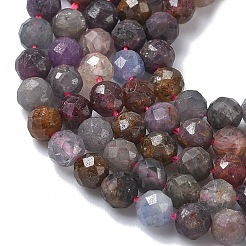 Natürliche rote Korund- / Rubin- und Saphirperlenstränge&nbsp;G-L651-C01-4mm