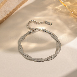 Braccialetti a catena a serpente piatta intrecciata a un filo in acciaio inossidabile 304&nbsp;MC1160