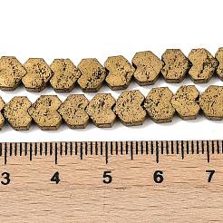 Brins de perles de pierre de lave naturelle galvanisées&nbsp;G-K388-04B-09