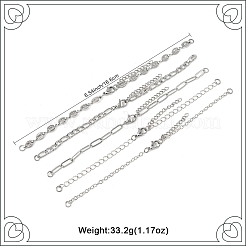 10 bracelet en laiton et acier inoxydable 304 (5 styles différents)&nbsp;AJEW-YW00006