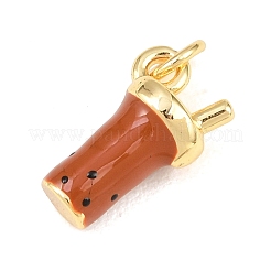 Pendentifs d'émail en laiton &nbsp;KK-B168-01G-02