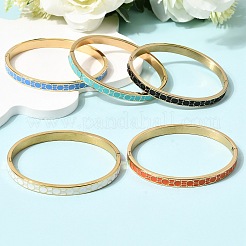 Brazaletes con bisagras de acero inoxidable 304 esmaltados&nbsp;BJEW-D408-43G