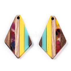 Pendentifs en résine transparente et bois de noyer&nbsp;RESI-TAC0017-49-B01