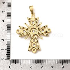 Croix en laiton micro pavé clair pendentifs en zircone cubique&nbsp;KK-G435-25G