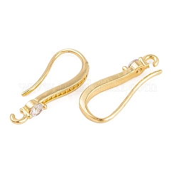 Cremagliera in ottone placcatura zirconi orecchino ganci&nbsp;KK-S374-05G-06