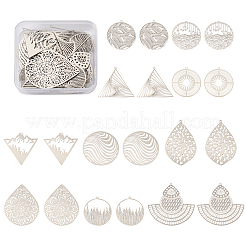 40 pendentif en filigrane en acier inoxydable de style 201&nbsp;STAS-FW0001-26