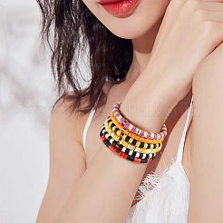 Handgemachte Heishi-Perlen-Stretch-Armbänder aus Fimo&nbsp;BJEW-JB05902-10