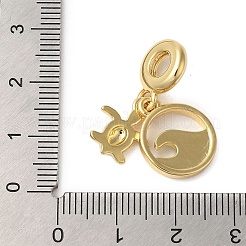 Gestellbeschichtung Messing tief himmelblau Emaille europäische Anhänger&nbsp;KK-P279-35G