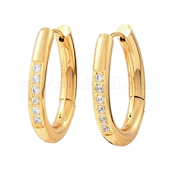 Boucles d'oreilles créoles en acier inoxydable 304 et strass.&nbsp;SA-G003-01G