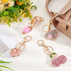 4 porte-clés pendentif en alliage de strass 4 couleurs&nbsp;KEYC-GA0001-29