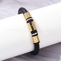 Braccialetti con cordoncino di cuoio intrecciato in microfibra&nbsp;BJEW-D304-12G